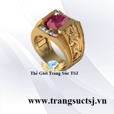 Nhẫn Ruby Đỏ Vàng 18k Đẹp Cho Nam Giới