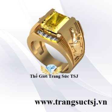 Nhẫn Sapphire Nam Sang Trọng Hợp Mệnh Kim