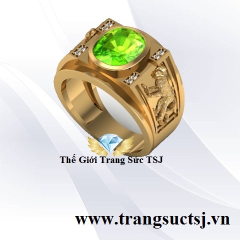 Nhẫn Đẹp Cho Nam Tuổi Thân Mệnh Mộc Mặt Đá Peridot