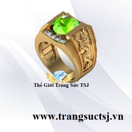Nhẫn Mặt Đá Peridot Hợp Mệnh Hỏa, Mệnh Mộc