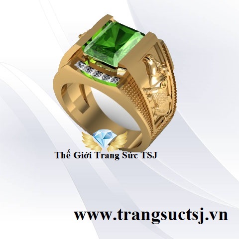 Nhẫn Mệnh Mộc Cho Nam Mặt Đá Sapphire Xanh