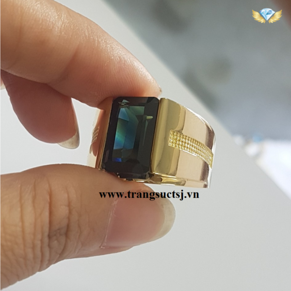 Nhẫn Nam Sapphire Xanh Bích