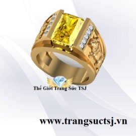 Nhẫn Nam Tuổi Mão 1963 Mệnh Kim Đá Sapphire Vàng