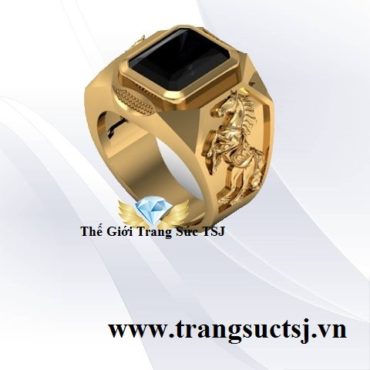 Nhẫn Vàng Nam Tuổi Ngọ Đẹp Nhất Mặt Đá Sapphire Đen