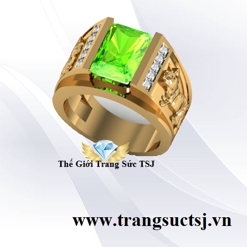 Nhẫn Đinh Mão 1987 Mệnh Hỏa Đá Peridot