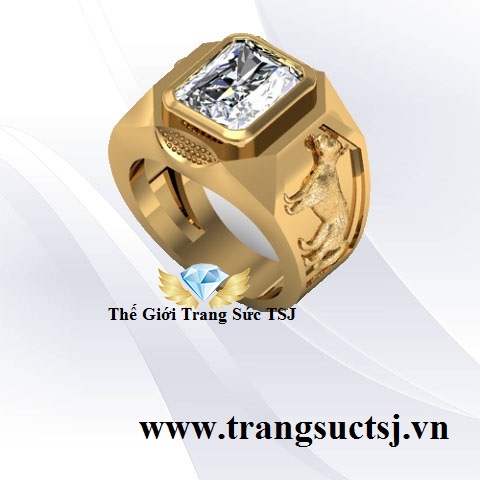 Nhẫn Nam Hình Tuất Đẹp Đá Topaz