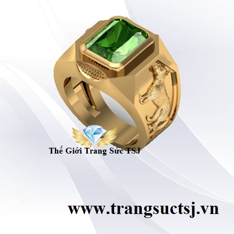 Nhẫn Nam Theo Tuổi Đẹp Mặt Đá Sapphire Xanh
