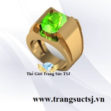 Nhẫn Nam Vàng 18k Đá Peridot Trẻ TRung