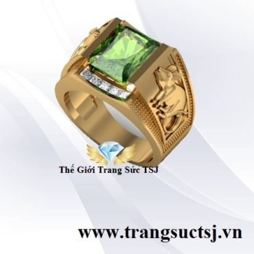 Nhẫn Nam Vàng 18k Đẹp Mặt Đá Citrine Vàng