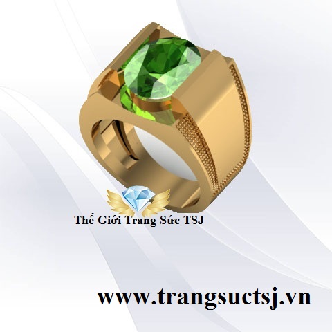 Nhẫn Đá Sapphire Xanh Lá Hợp Phong Thủy Mệnh Mộc, Mệnh Hỏa