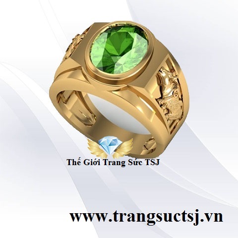 Nhẫn Nam Đá Sapphire Xanh Lá Theo Tuổi Hợp Phong Thủy