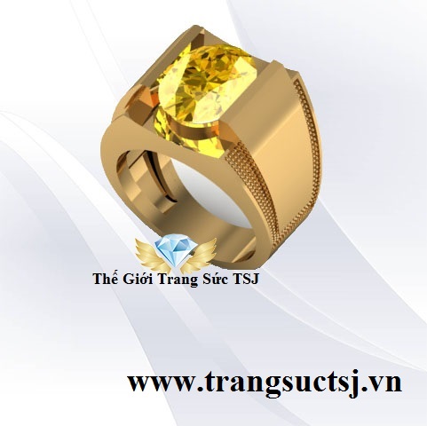 Nhẫn Nam Mệnh Kim Đẹp Đính Đá Sapphire Vàng