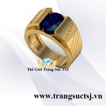 Nhẫn Nam Sapphire Xanh Bích Tự Nhiên