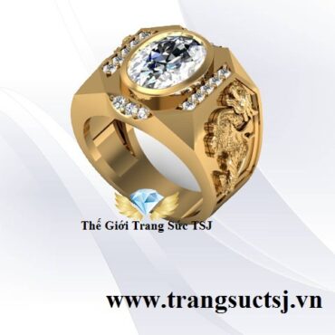 Nhẫn Tỳ Hưu Mặt Đá Topaz Trắng Đẹp