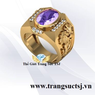 Nhẫn Vàng 18k Nam Thiết Kế Hình Tỳ Hưu Tinh Xảo