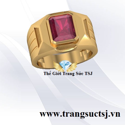 Nhẫn Nam Đá Ruby - Trang Sức Vàng 18k Đẹp