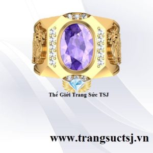 Nhẫn Vàng Nam Thạch Anh Tím - Trang Sức TSJ