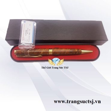 Bút phong thủy khảm đá mặt hộ mệnh Thổ Kim đẹp