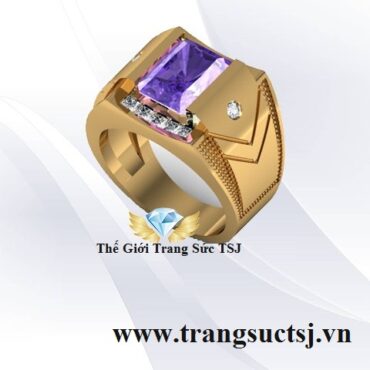 Nhẫn Nam Thạch Anh Tím Thiên Nhiên Đẹp