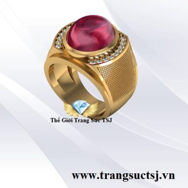 Nhẫn Ruby Nam Đẹp Thiết Kế Đơn Giản