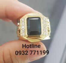 Nhẫn Nam Sapphire Đen Trang Sức Vàng Tây Đẹp