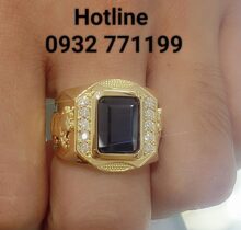 Nhẫn Nam Sapphire Đen Vàng 18K