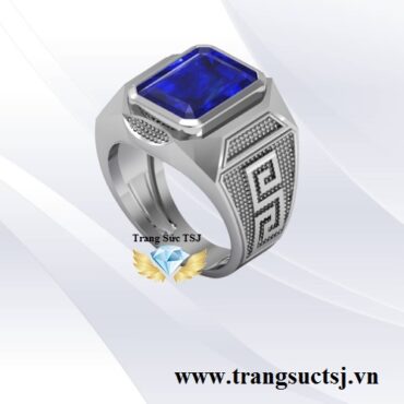 Nhẫn Nam Bạc 925 Mặt Đá Xanh Dương