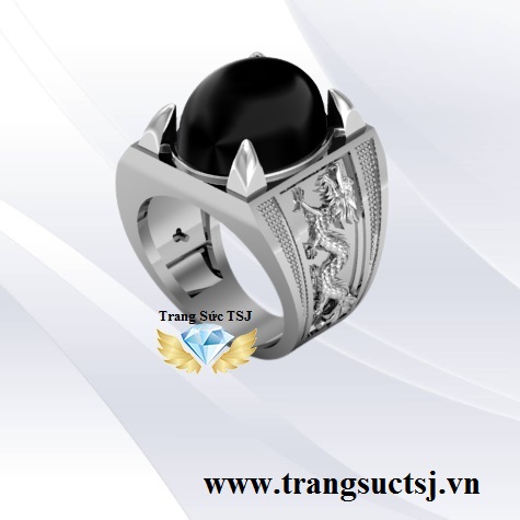Nhẫn nam bạc 925 khắc hình rồng