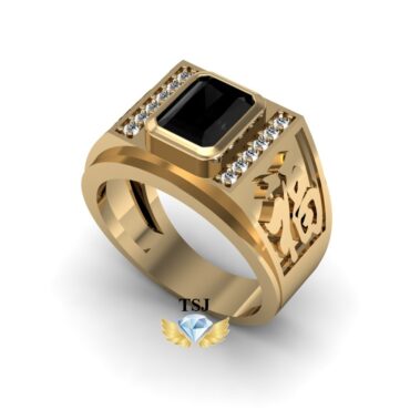 Nhẫn Chữ Phúc Nam Đá Sapphire Đẹp