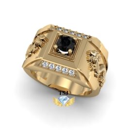 Nhẫn Nam Hình Rồng Vàng 10K Đẹp Đá Sapphire