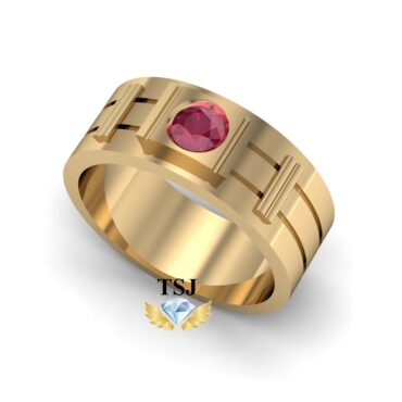Nhẫn Nam Vàng 10K Ruby Đẹp Hợp Phong Thủy
