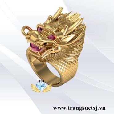 Nhẫn Rồng Ngậm Châu Đẹp Đá Ruby Thiên Nhiên
